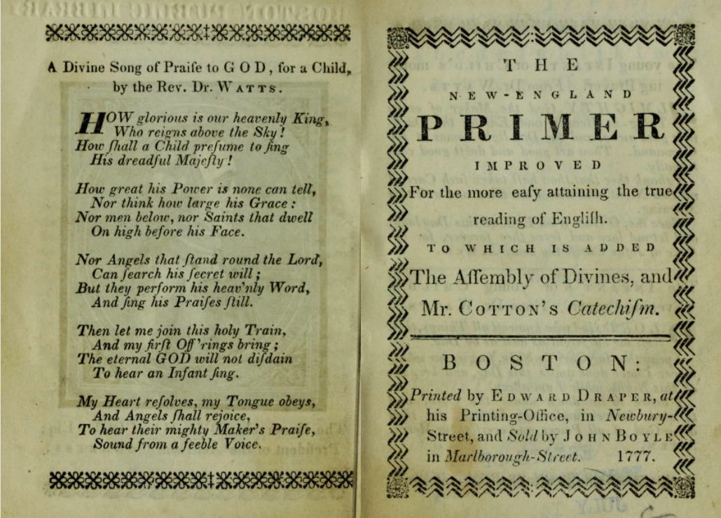The New-England Primer Improved, 1777 Edition - American Journey Experience