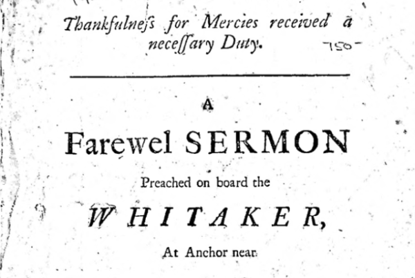 George Whitefield, "Thankfulness for Mercies Received a Necessary Duty," 1738
