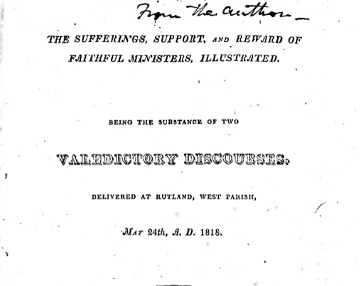 Lemuel Haynes, "The Sufferings, Support, and Reward of Faithful Ministers," 1820
