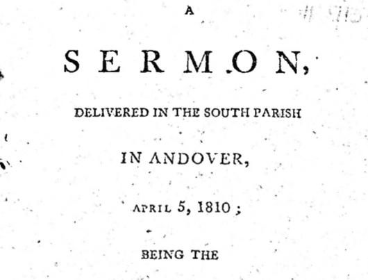 John Church, "The First Settlement of New England, A Sermon," 1810